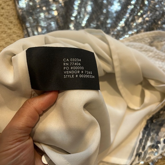 Club Monaco Silver Sequin racer-back Swing Dress - Picture 5 of 10